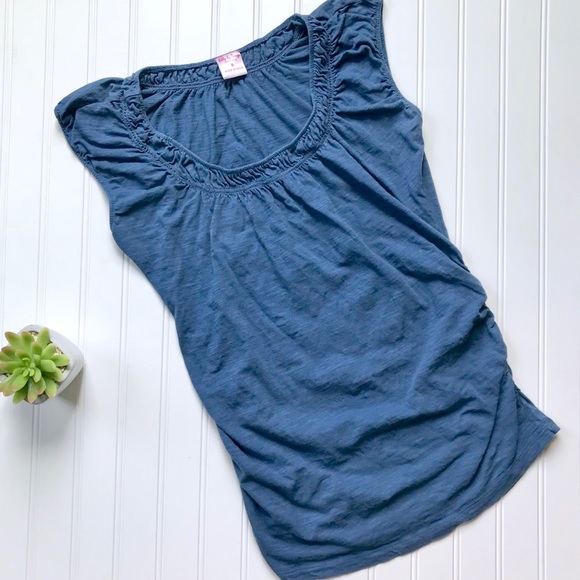 •Belly by Design• ruched peasant top - Picture 4 of 5